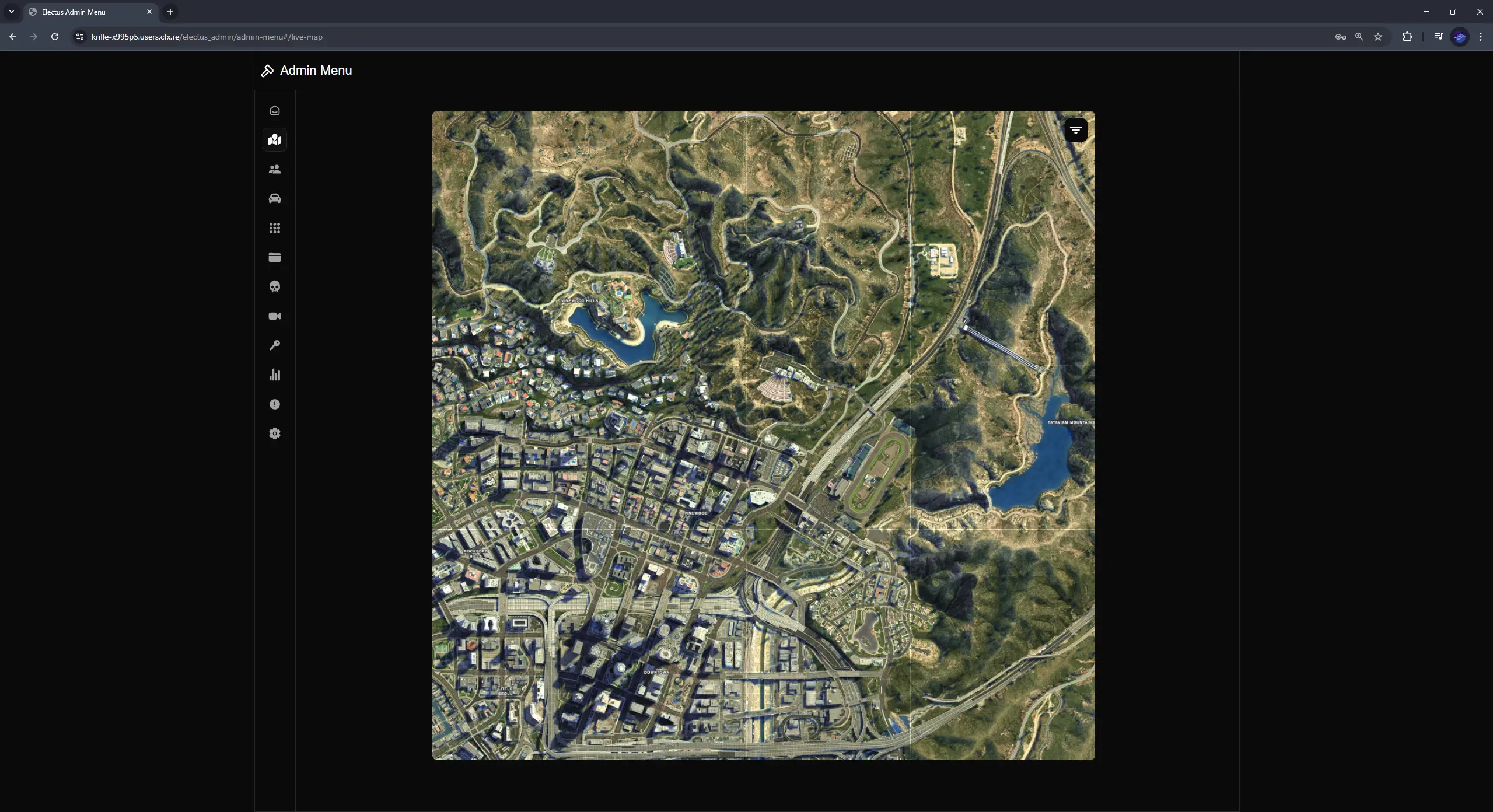 Electus Admin: Live Map