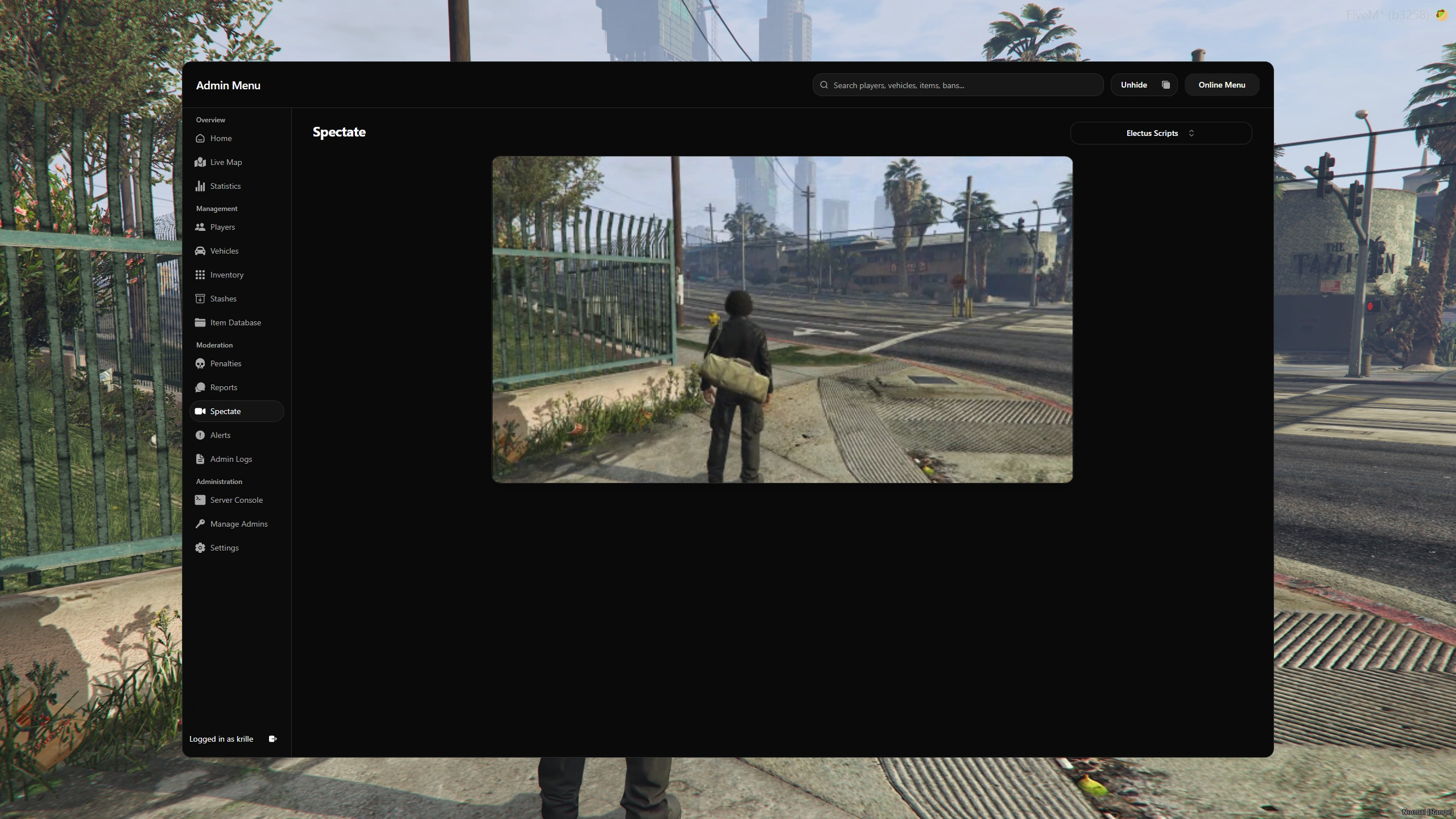 Electus Admin 2.0: Spectating