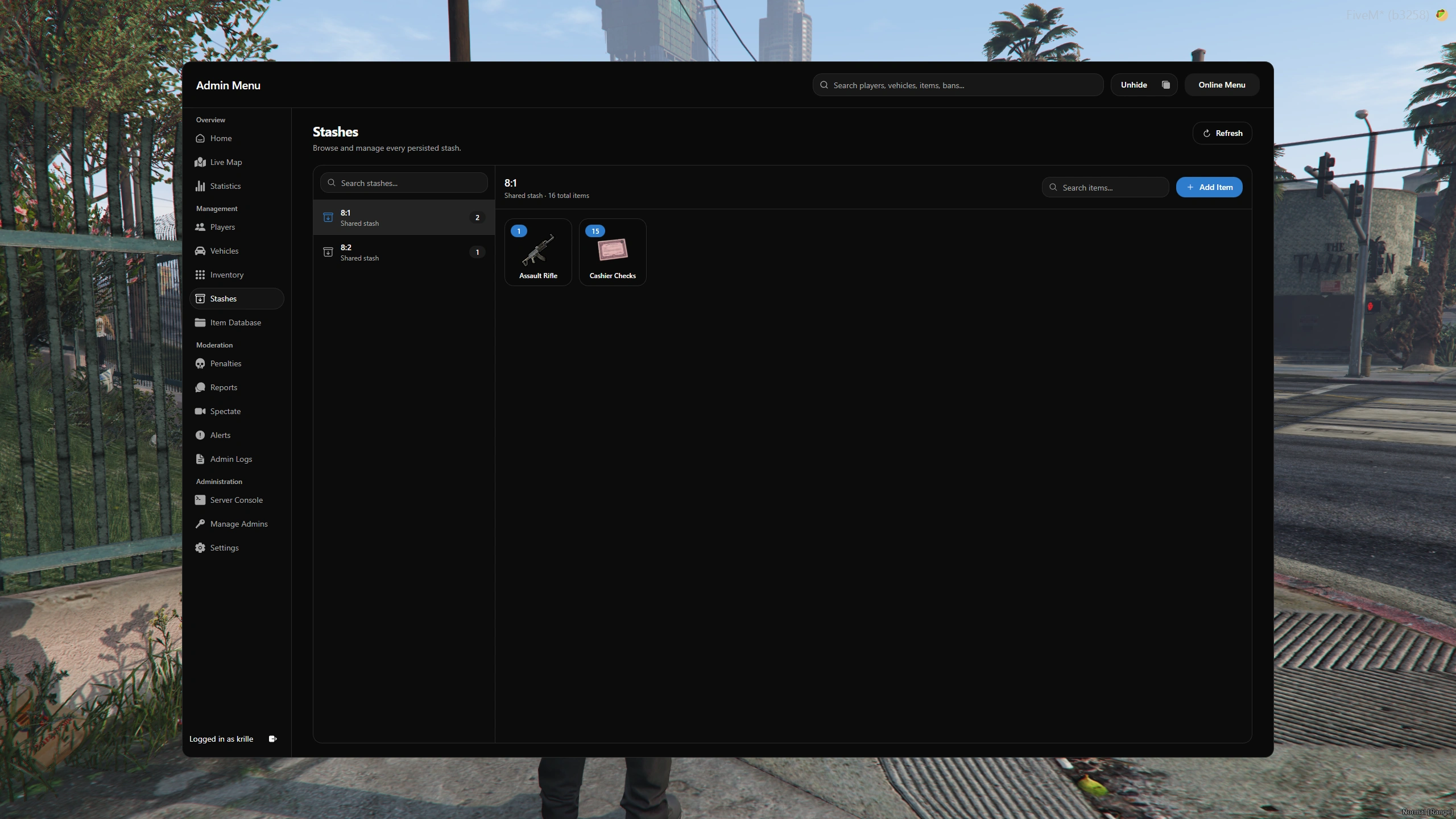 Electus Admin 2.0: Stash management